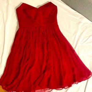 Ann Taylor Strapless Red Cocktail Dress - Size 8